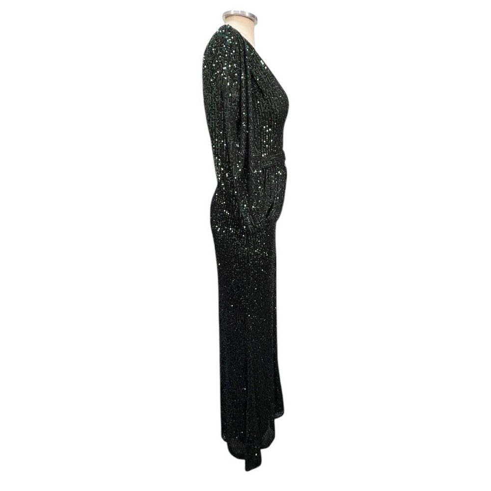 NEW Terani Couture Sequin V neck  Cape Sleeve Long Formal Maxi Gown Size 6 - Picture 4 of 12